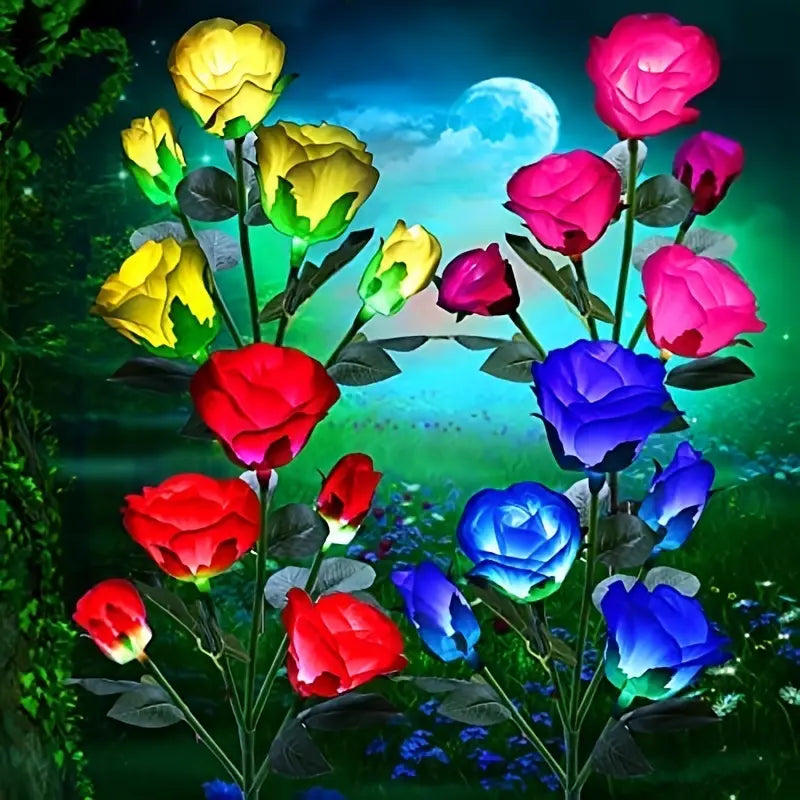 Solar Blossom Glow - Multicolor Rose Lights