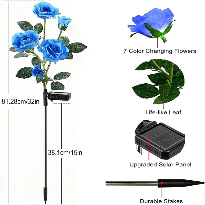 Solar Blossom Glow - Multicolor Rose Lights