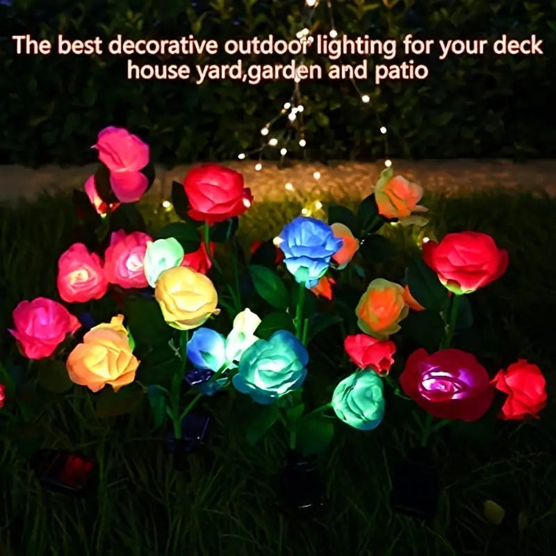 Solar Blossom Glow - Multicolor Rose Lights