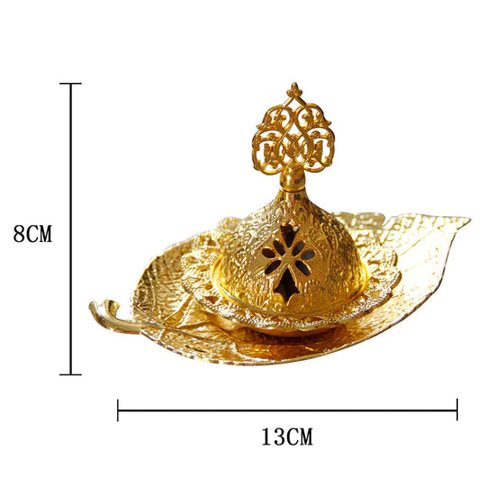 Leaf Harmony Incense Holder - Metallic & Ceramic