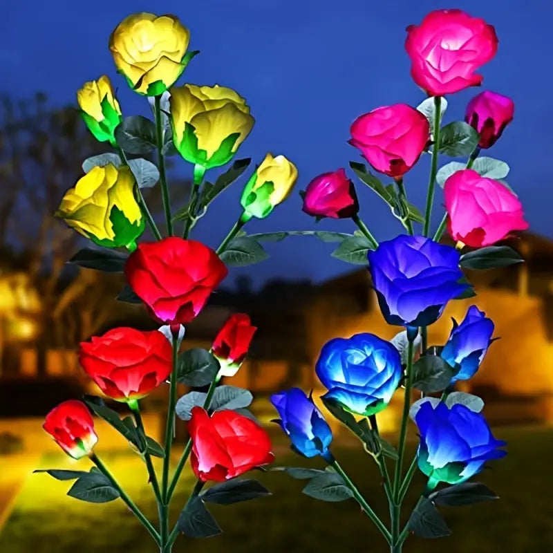 Solar Blossom Glow - Multicolor Rose Lights