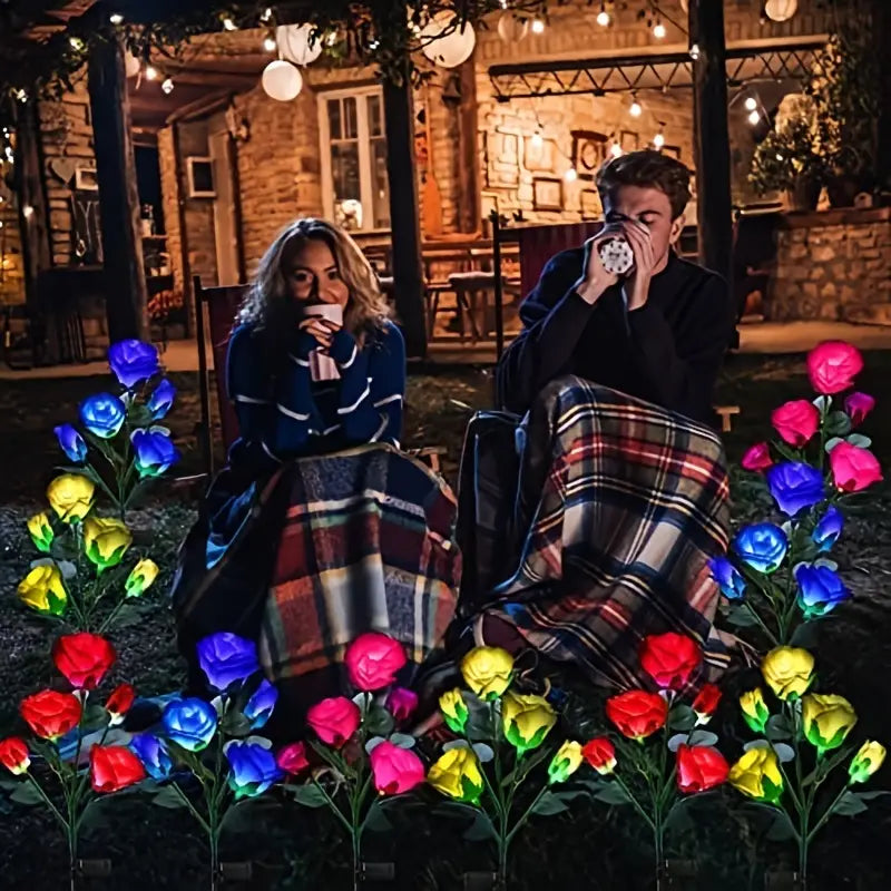 Solar Blossom Glow - Multicolor Rose Lights