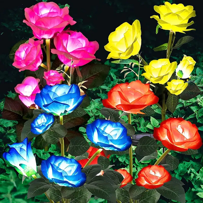 Solar Blossom Glow - Multicolor Rose Lights
