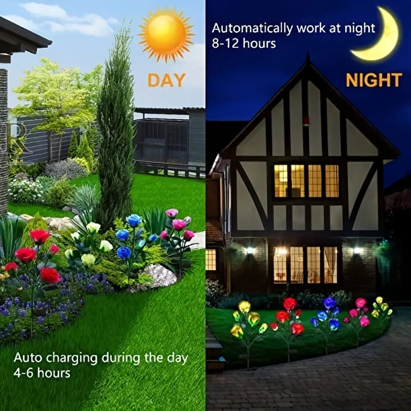 Solar Blossom Glow - Multicolor Rose Lights