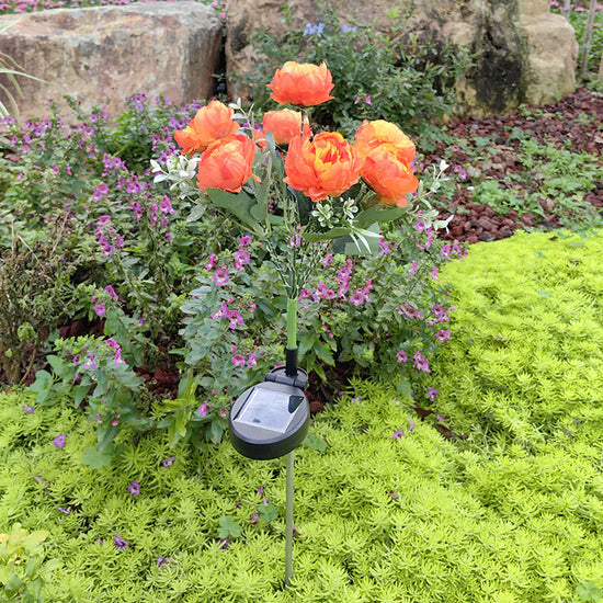 Solar Peony LED Garden Lantern