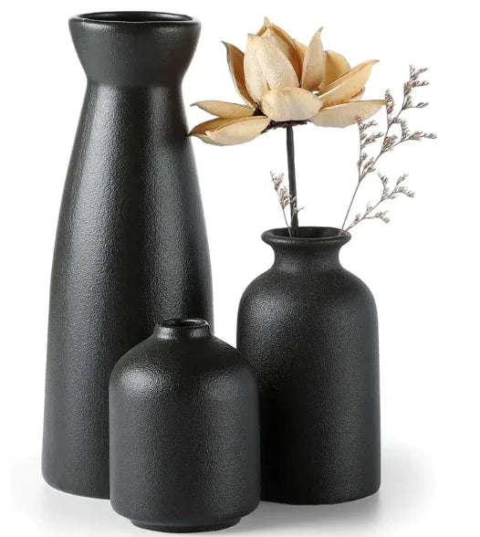 Contemporary White Vase Trio