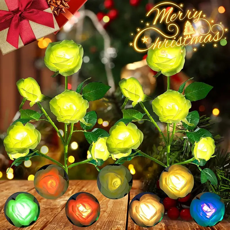 Solar Blossom Glow - Multicolor Rose Lights